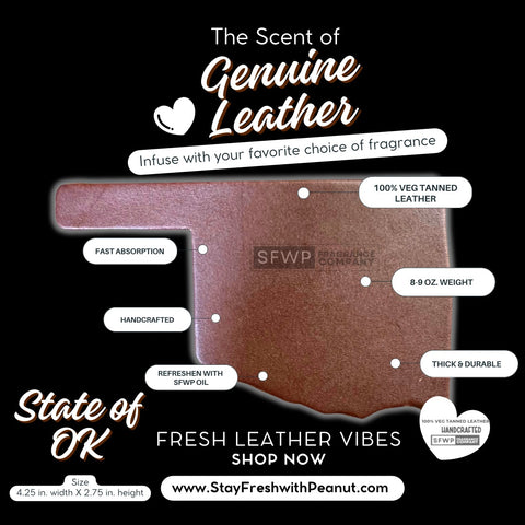 Luxe Leather Air Freshener | State of Oklahoma