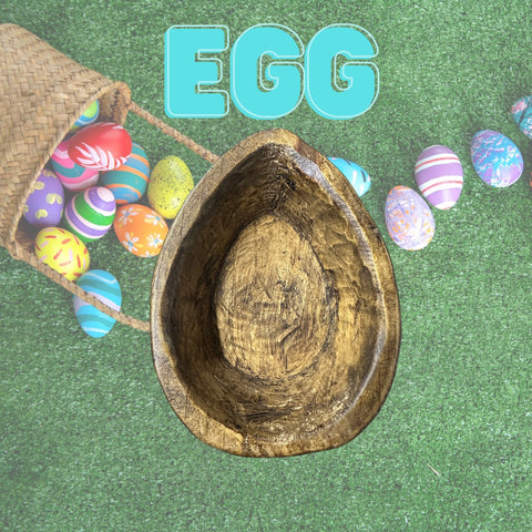 Mini Egg Wooden Dough Bowl