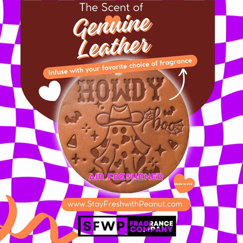 Leather Air Freshener - Howdy Boo Ghost