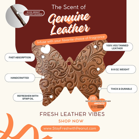 Tooled Butterfly Luxe Leather Patch