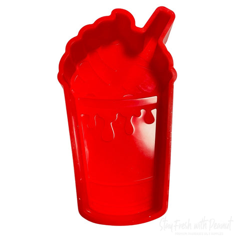 Large Frappé Drip Cup with straw silicone mold